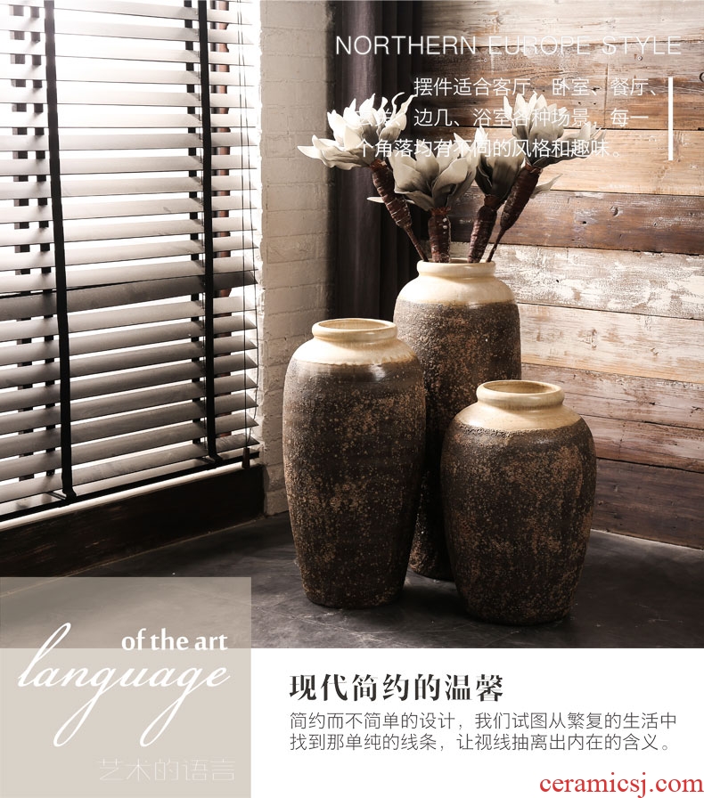 Jingdezhen ceramic vase landing European I and contracted sitting room TV ark, creative dry flower arranging flowers large furnishing articles - 537400977032