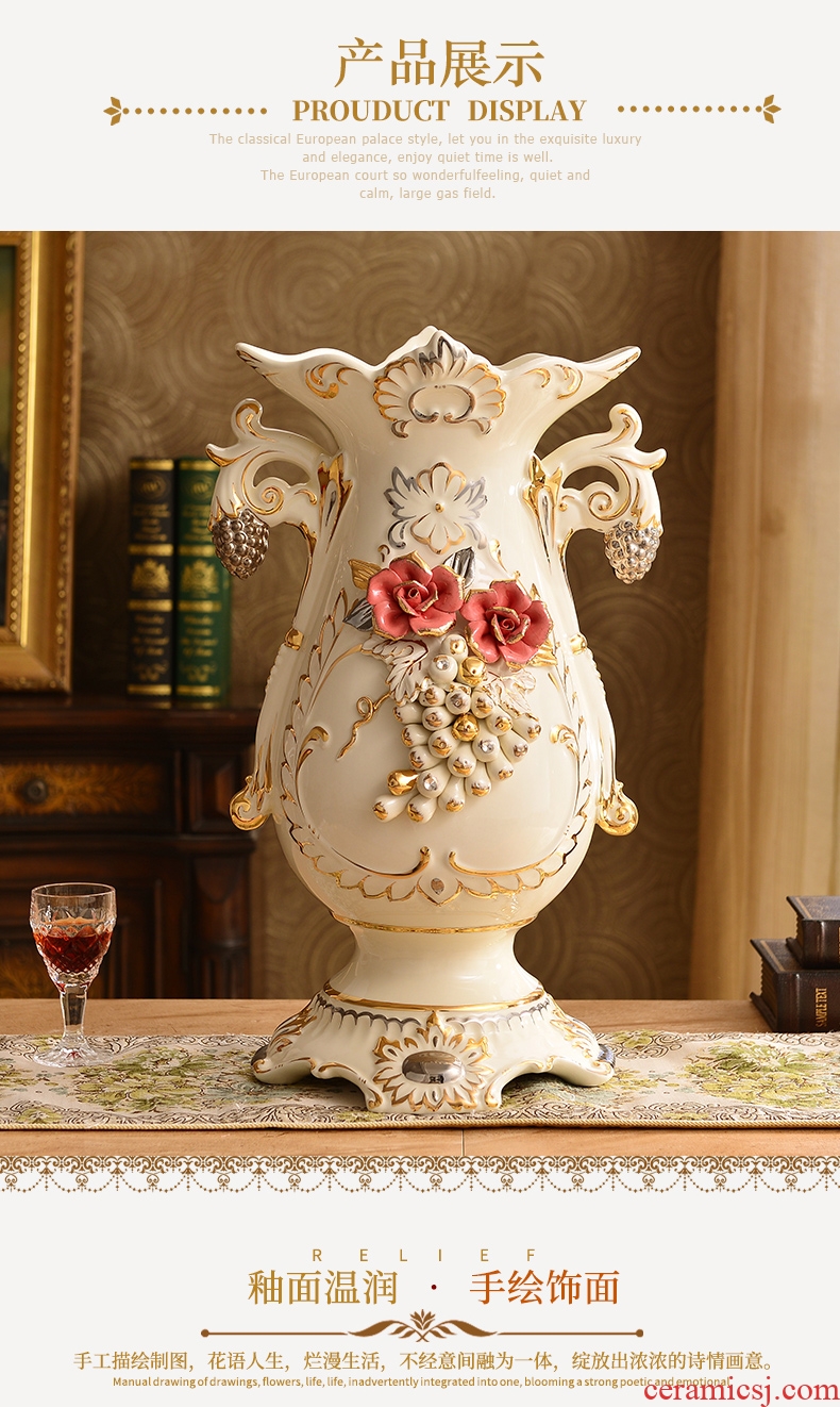 Jingdezhen ceramic vase landing large modern contracted household dry flower arranging flowers sitting room porch decoration furnishing articles - 567506535653