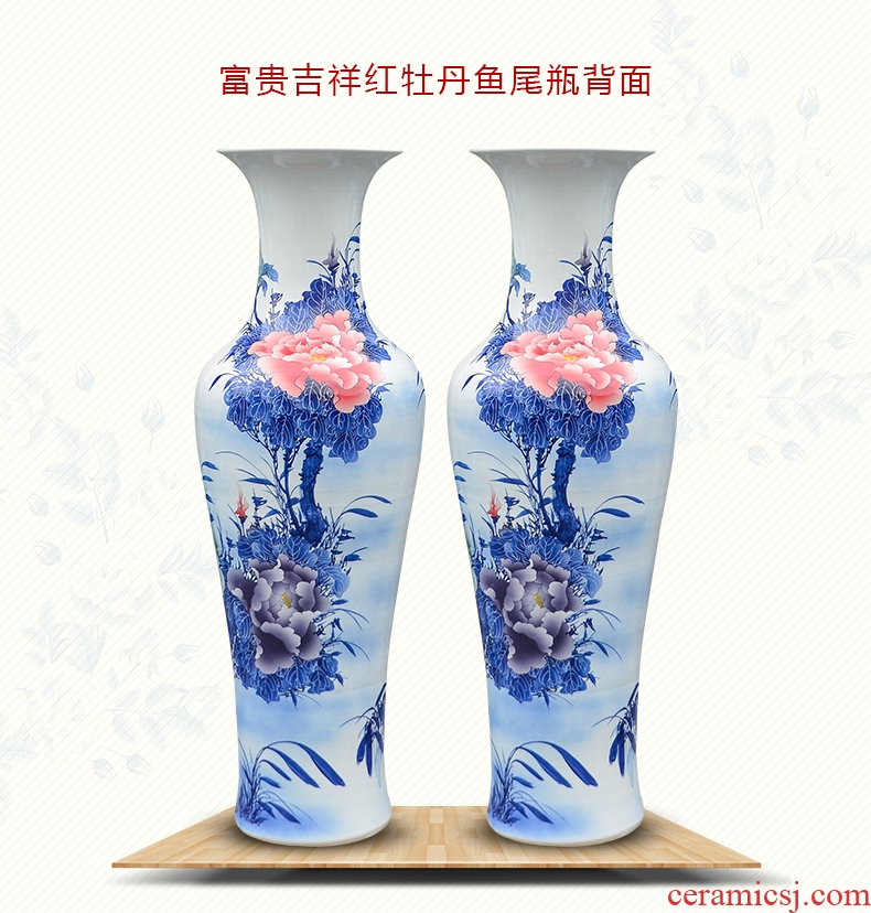 The Qing qianlong vase of blue and white porcelain of jingdezhen ceramics sitting room of Chinese style household flower adornment handicraft furnishing articles - 570302933950