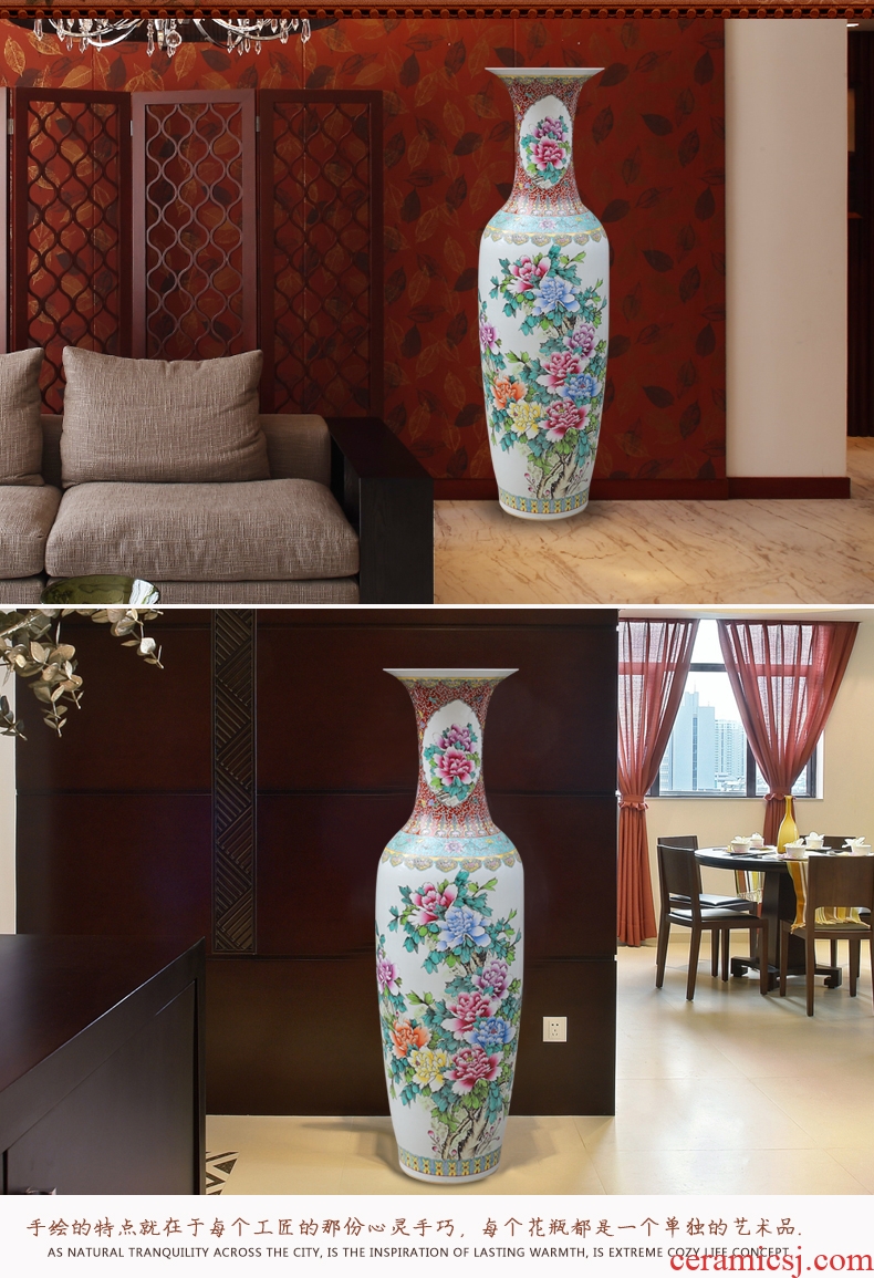 Modern new Chinese style of large vases, jingdezhen ceramics hand - made dried flowers, flower arrangement, the sitting room TV ark, furnishing articles - 562021518212
