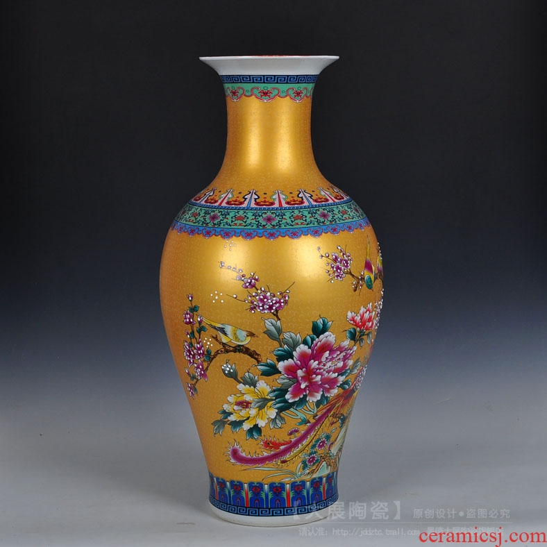 The Qing kangxi antique hand - made porcelain of jingdezhen ceramics bound lotus flower bottle of new home sitting room porch decorate furnishing articles - 43347631764