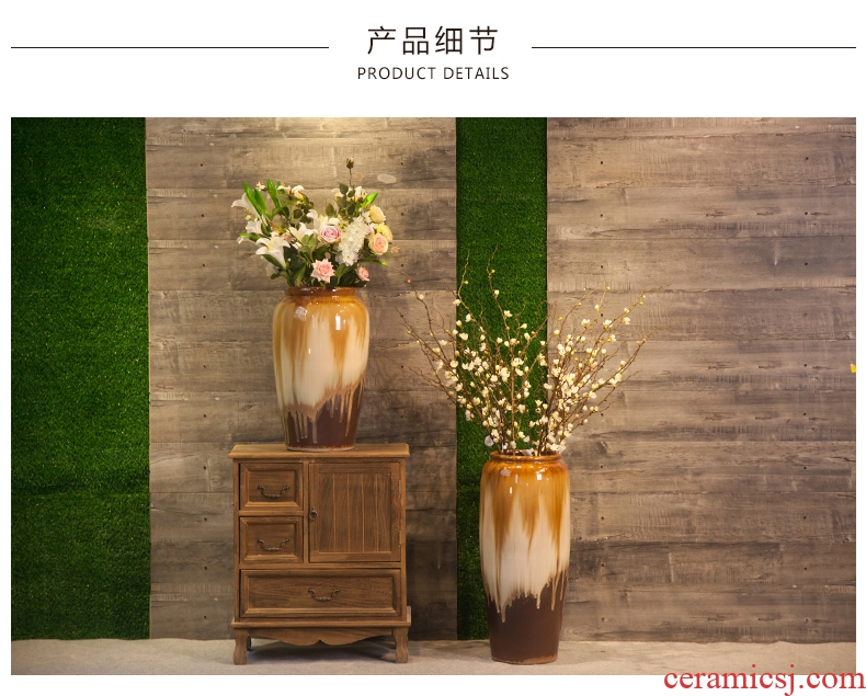 The sitting room of large villa restaurant floor flower vase study hall, vases, flower implement ceramic decorations furnishing articles - 548191764253