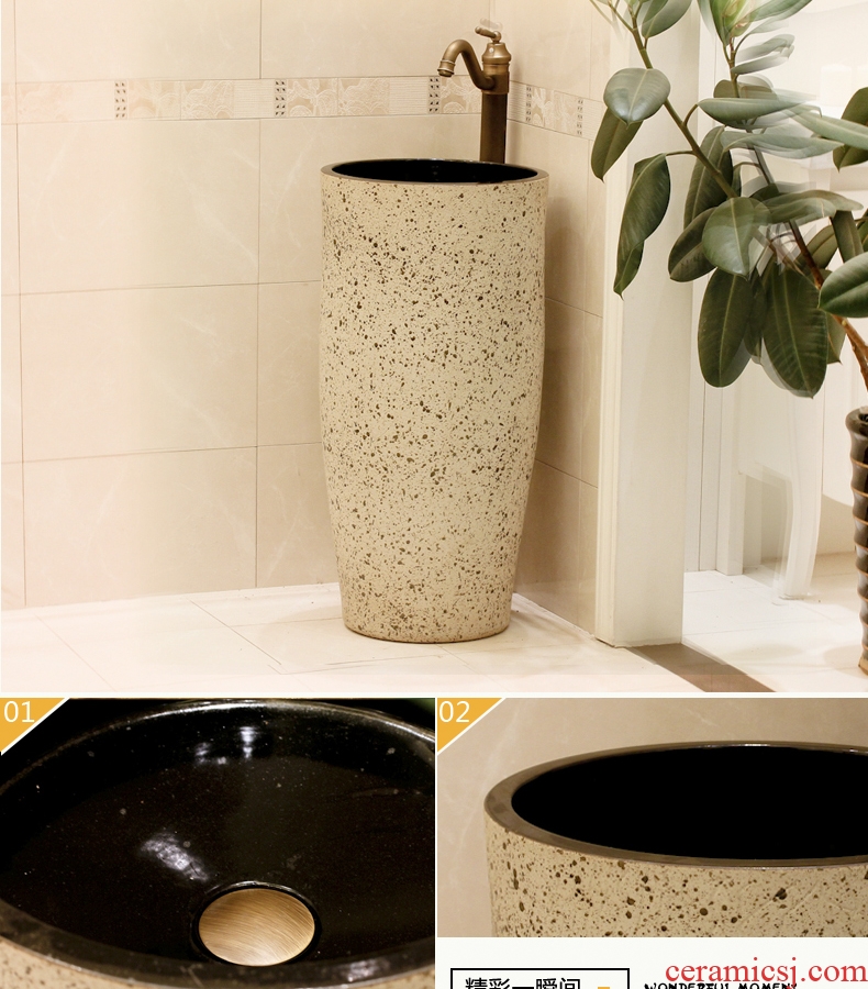 Jingdezhen ceramic art basin pillar basin floor lavabo lavatory basin column basin suit