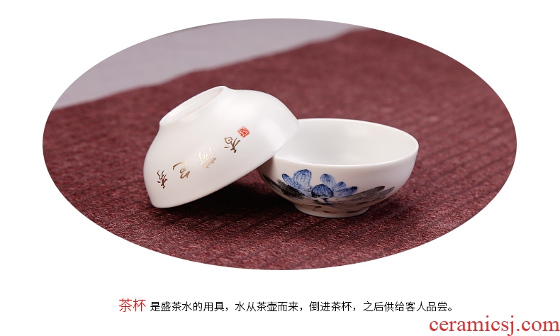 Royal elegant white porcelain kung fu tea set personal glass up ceramic cups inferior smooth master creative water in a single CPU