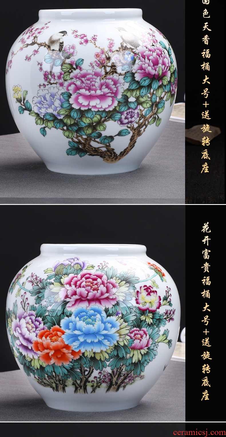 Jingdezhen ceramic floor coarse pottery large vases, I and contracted sitting room TV cabinet dry flower arranging furnishing articles retro POTS - 570451101191