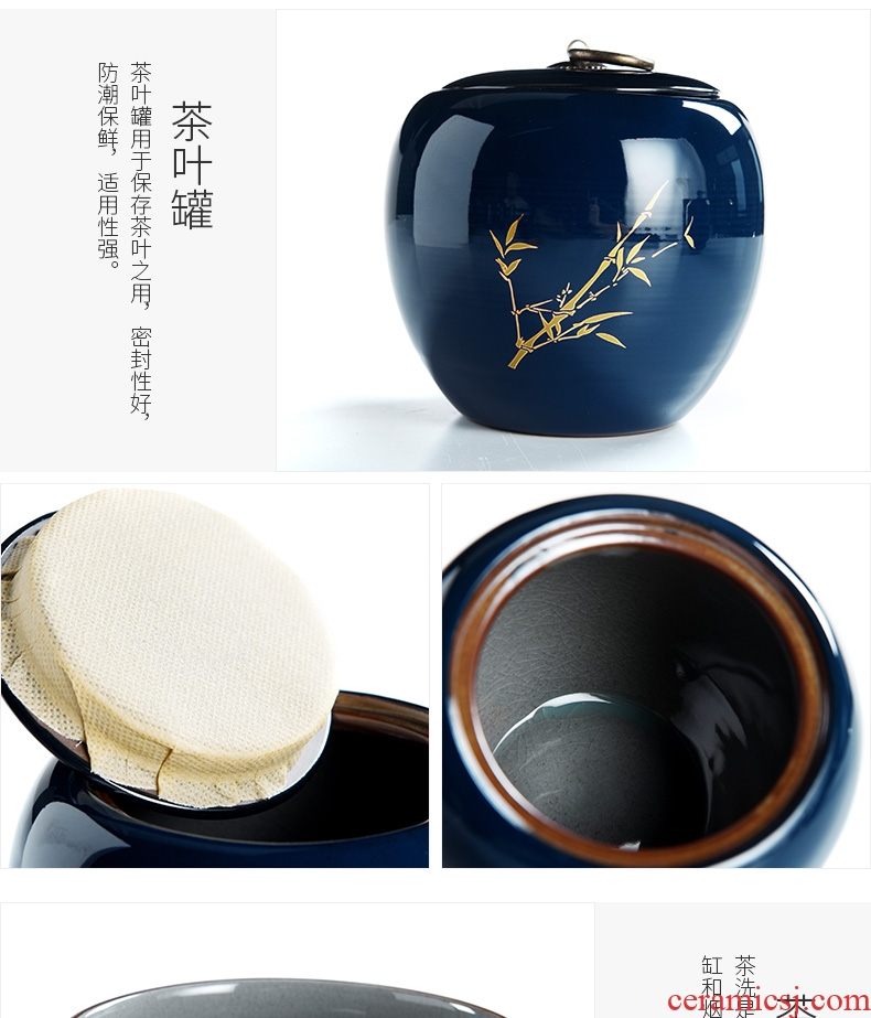 Beauty cabinet modern household ji blue glaze kung fu tea set your up manual ceramic teapot tea tea set fair keller