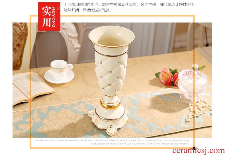European large ground vase to restore ancient ways furnishing articles creative hotel living room flower arranging, ceramic lucky bamboo adornment - 551120387800