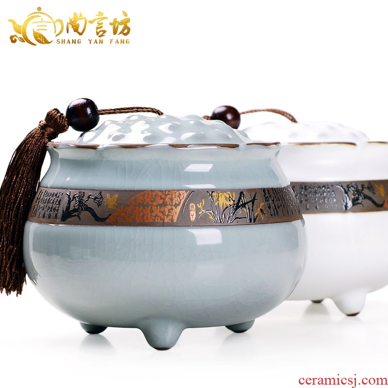 It still fang tea large bucket of pu - erh tea pot seal box elder brother up caddy fixings ceramic household