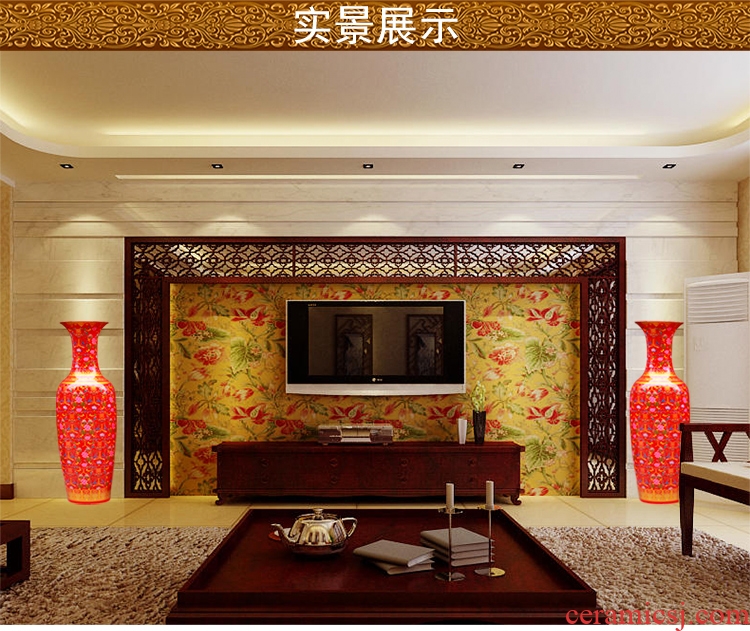 Jingdezhen ceramic vase large landing hand - made jiangnan spring quiver hotel flower arrangement sitting room adornment furnishing articles - 42632050090