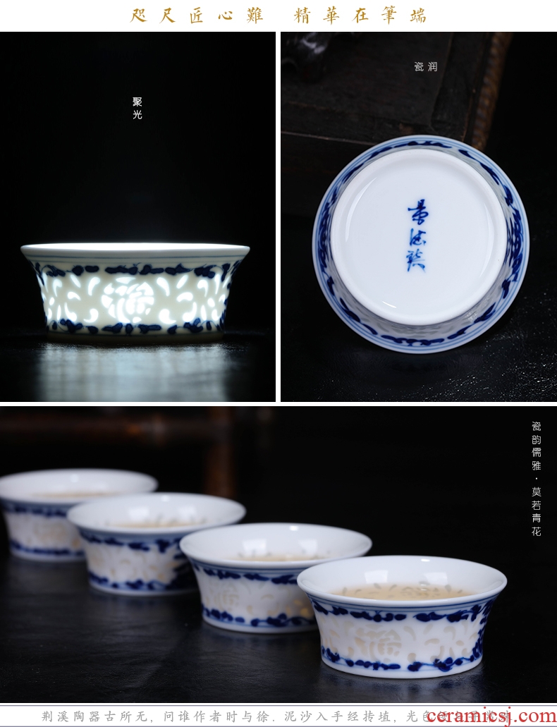 Jingdezhen porcelain and ceramic sample tea cup hand-painted master cup personal cup kung fu tea cups single cup