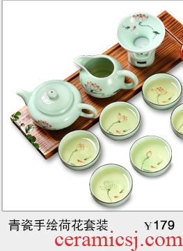The high childe home sitting room is contemporary and contracted kung fu tea sets tea tray toughened glass tea table ceramic rectangle