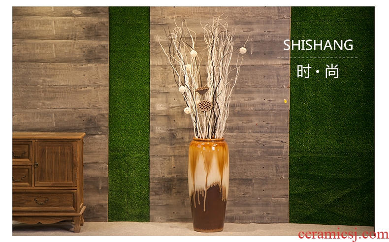 Modern new Chinese style of large vases, jingdezhen ceramics hand - made dried flowers, flower arrangement, the sitting room TV ark, furnishing articles - 548191764253
