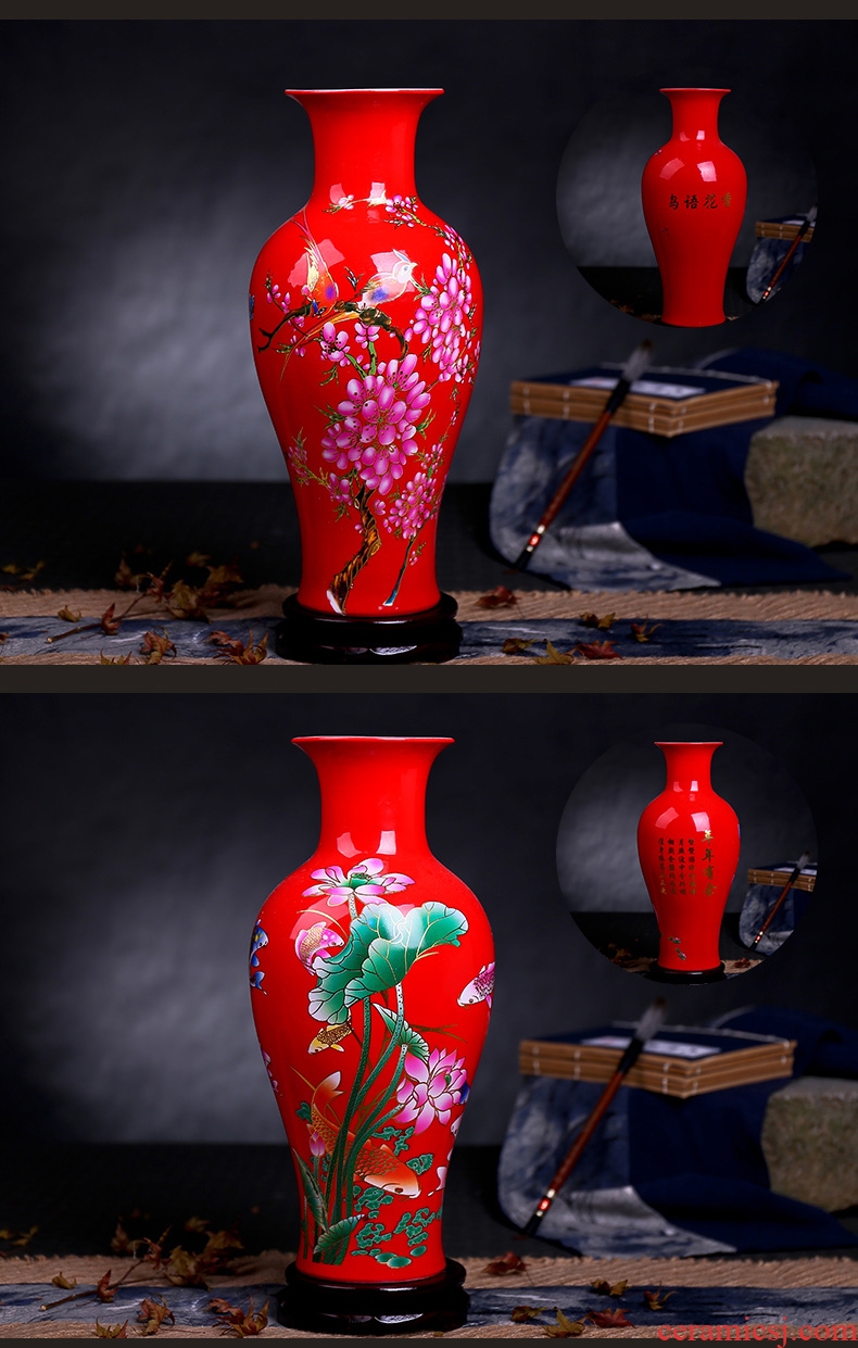 Murphy European - style checking ceramic vase of large sitting room atmosphere simulation flower art hall, home furnishing articles suit - 524033897606