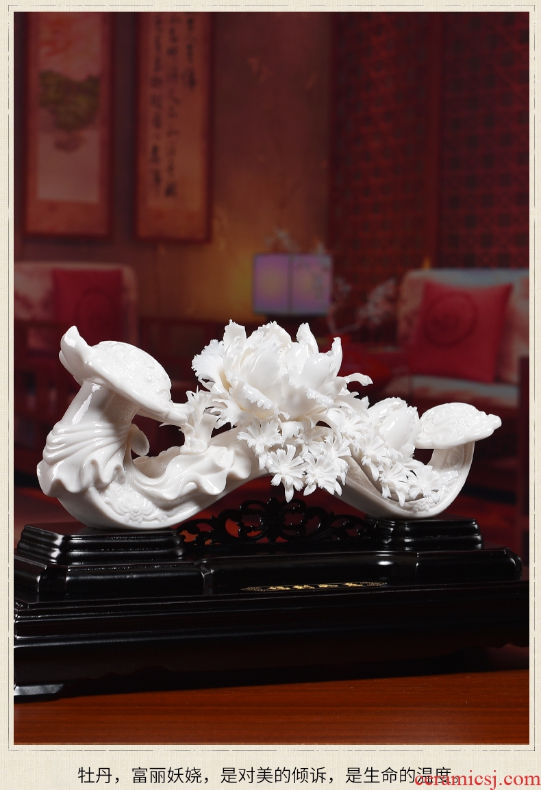 Oriental clay ceramic flower its art best place Chinese wine TV ark, sitting room decoration