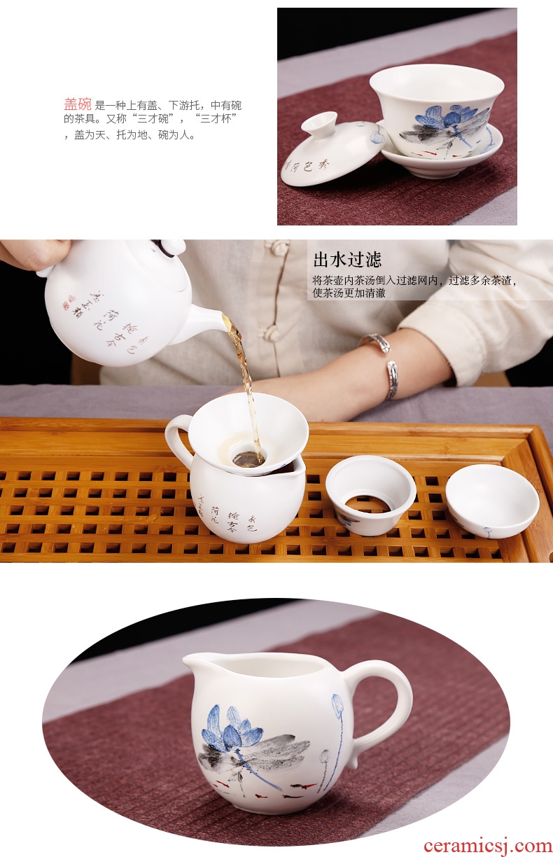 Simple kung fu tea teapot ceramics suit small tea tray mini household contracted and contemporary tea ceremony of Chinese style
