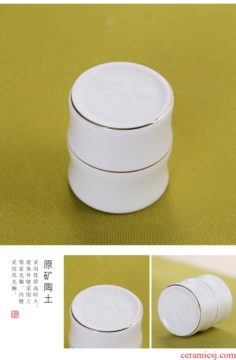 Old &, kung fu tea tea accessories ceramics tureen doesn contracted lid doesn hand - made line is white porcelain cover