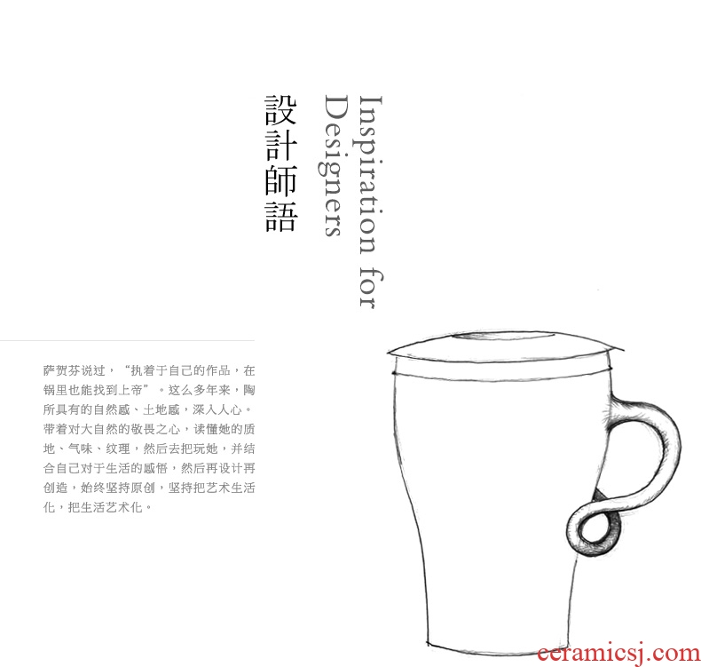 Million kilowatt/hall office ceramic cup with cover large anti hot filter cup office mug cups in extremely good fortune