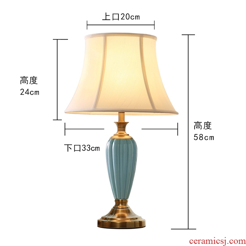 American ceramic desk lamp lamp of bedroom the head of a bed sweet American modern marriage room sitting room study ideas
