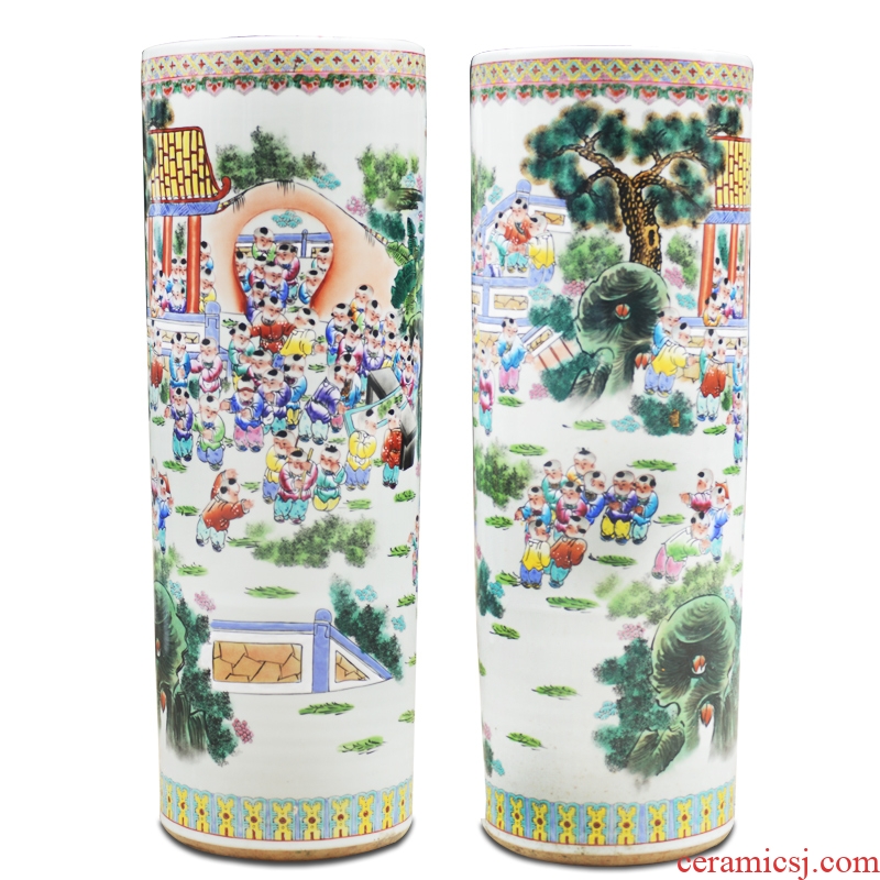 Jingdezhen ceramics smooth landing big vase furnishing articles opening gifts of I sitting room 1.8 meters vase - 531946622142