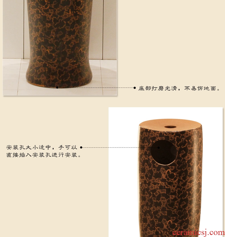 Jingdezhen art basin to the balcony is suing ceramic column one - piece stage basin lavatory toilet lavabo