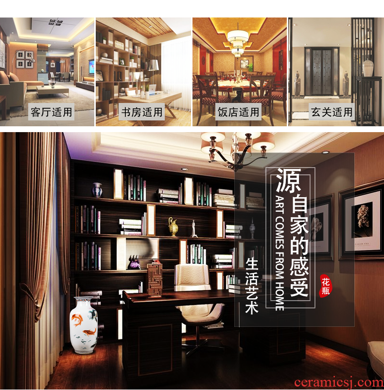 Jingdezhen ceramic celebrity master hand draw more than jiangshan jiao large vases, home decoration villa hotel furnishing articles - 570769975785
