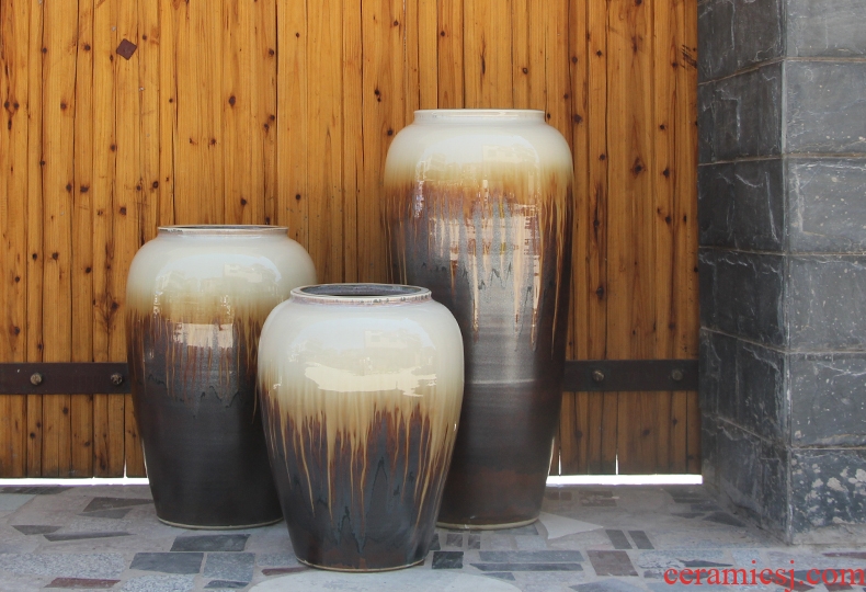 Jingdezhen ceramics ink lottery landscape family big vases, new Chinese style furnishing articles flower arrangement sitting room adornment handicraft - 537856952034