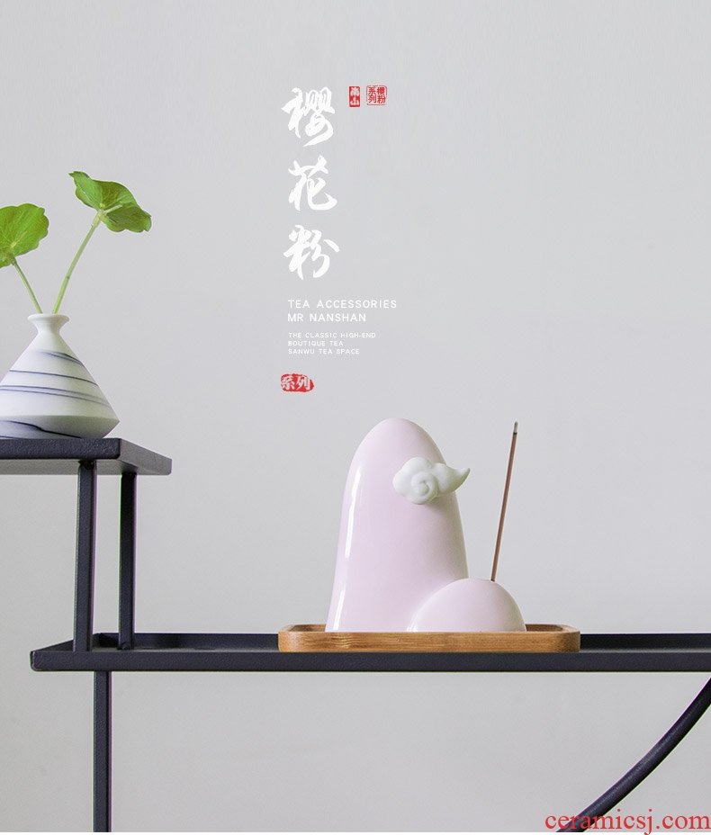 Mr Nan shan cherry powder incense inserted household incense seat line present indoor incense incense exchanger with the ceramics socket fittings of the tea taking