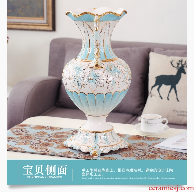 Large ceramic vase furnishing articles contracted white north European creative living room floor vase porcelain craft ornaments - 561066210083