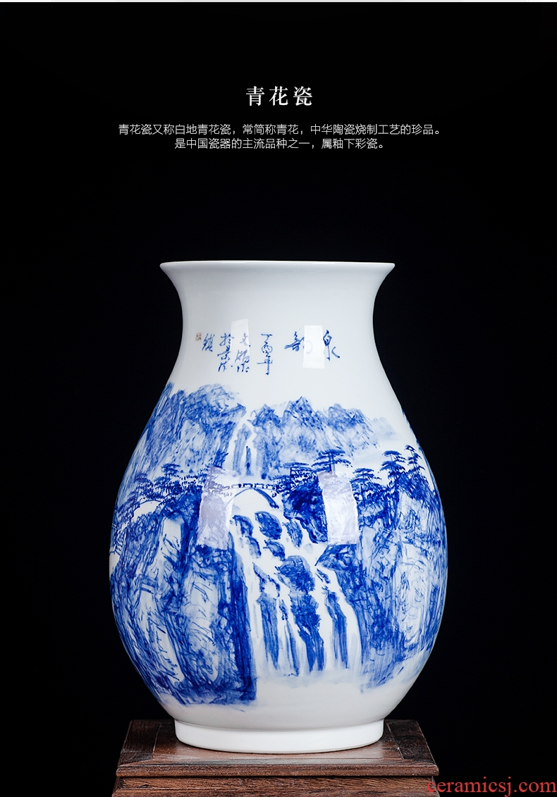 Jingdezhen blue and white ceramics hand - made vases, flower arranging, the sitting room porch ark adornment of Chinese style household furnishing articles