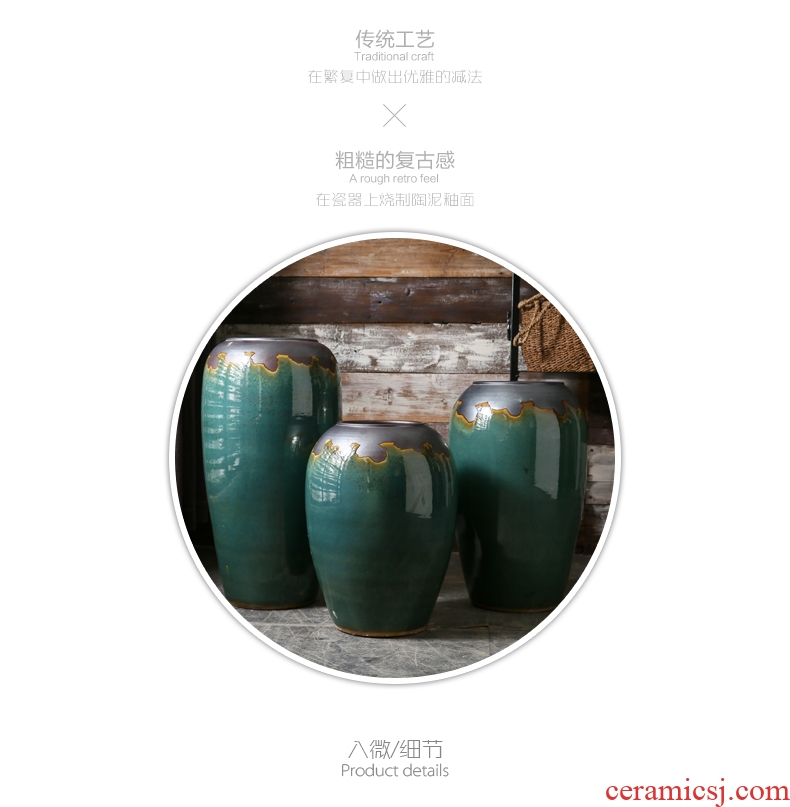 Jingdezhen ceramic new Chinese vase furnishing articles sitting room put lucky bamboo straight meat potted flower art more big planter - 552797721321