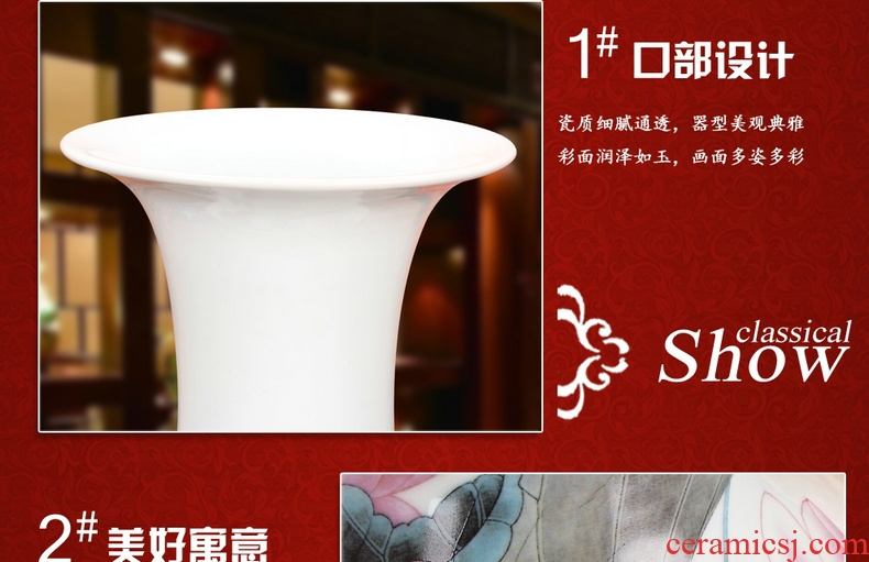 Jingdezhen ceramic celebrity master hand draw large vases, Chinese style household adornment hotel villa handicraft furnishing articles - 43883557685