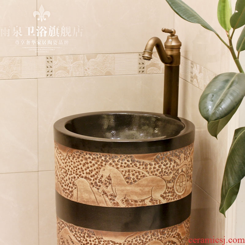 Jingdezhen art lavatory floor pillar column basin basin sink the lavatory basin bathroom ceramics