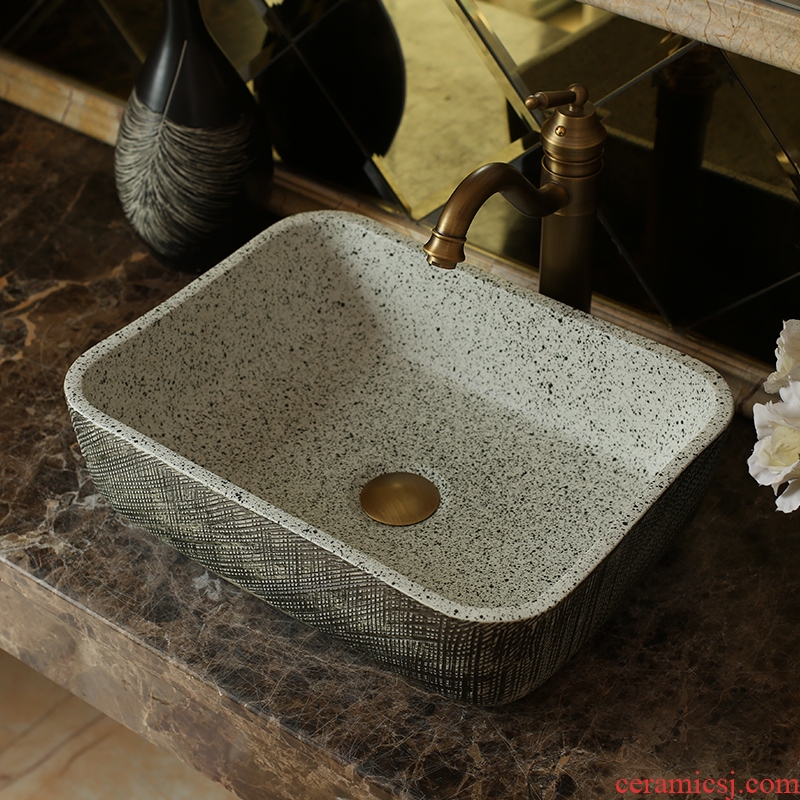 Jingdezhen ceramic art stage basin of archaize hotel for wash basin carved rectangular toilet lavabo