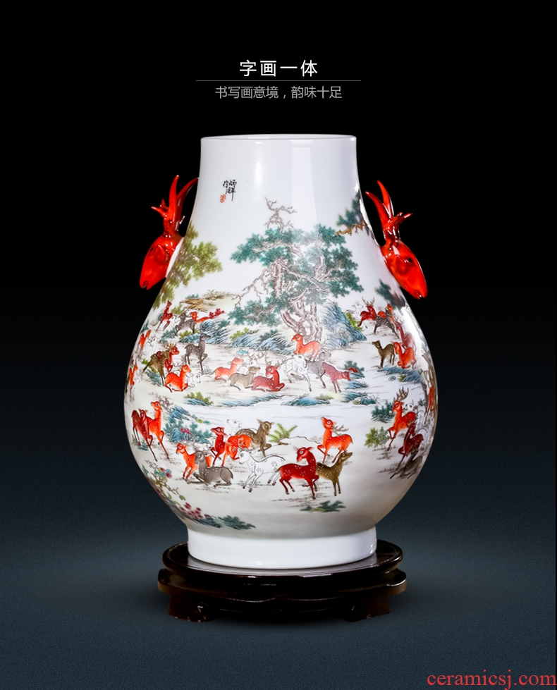 Ceramic vases, flower arrangement sitting room place I and contracted to restore ancient ways the dried ou landing big flowerpot jingdezhen porcelain - 36154757716