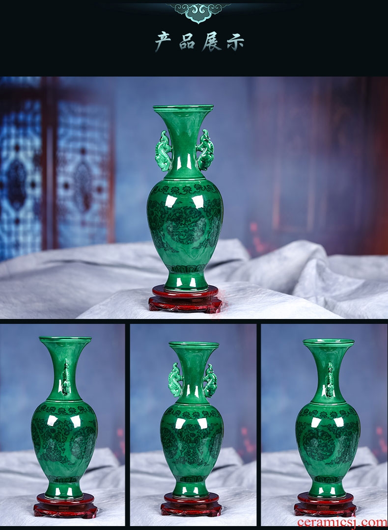 Manual ground ceramic vase black Chinese style living room hotel big TangHua furnishing articles household soft adornment restoring ancient ways - 35459638325