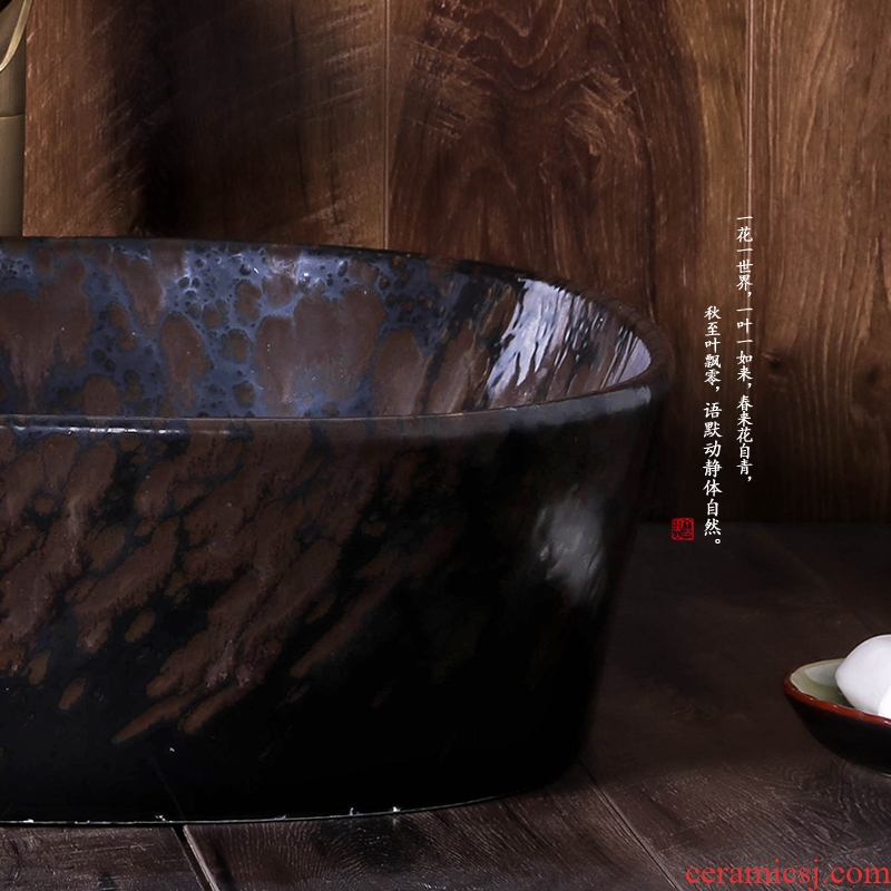 The stage basin of jingdezhen ceramic lavabo square art creative household contracted hotel toilet basin sinks