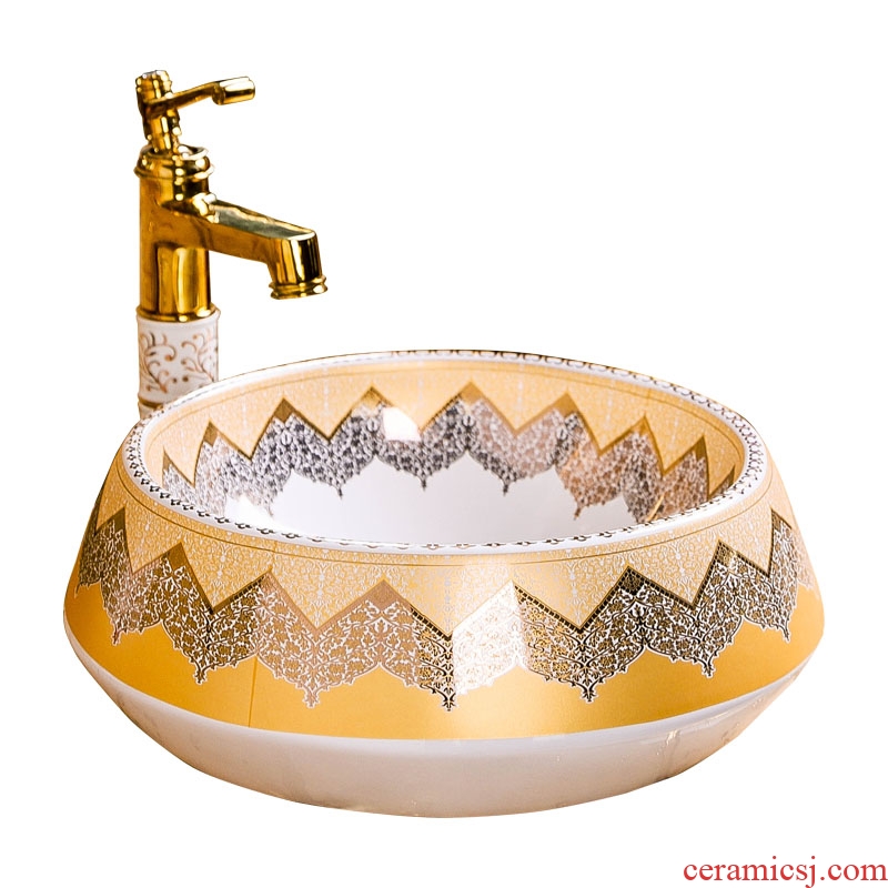 The stage basin circular contracted toilet lavabo American basin European modern ceramic art lavatory basin