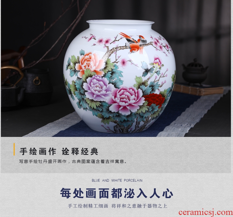Imitation of classical jingdezhen ceramics celadon art big vase retro ears dry flower vase creative furnishing articles - 563564655619