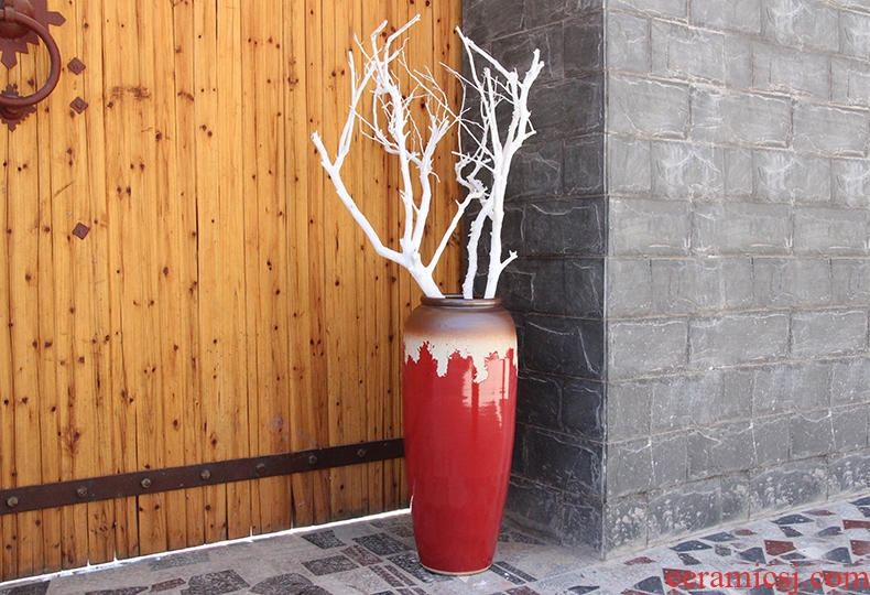 Jingdezhen ceramics vase 1 meter large ground vase sitting room TV ark, home furnishing articles decoration decoration - 537094249074