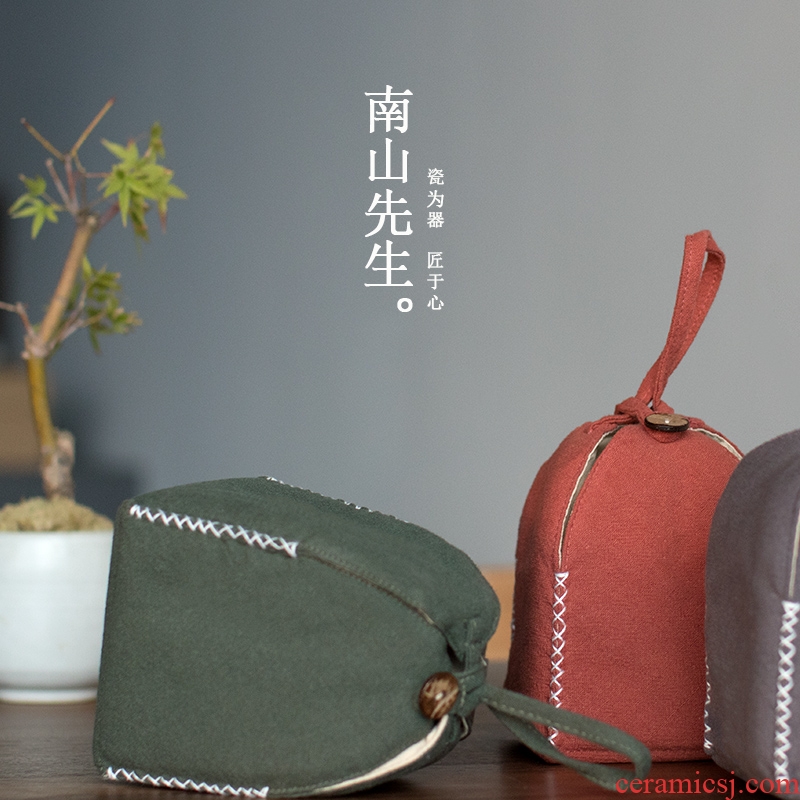 Mr Nan shan fengling ceramic tea set to receive the cloth bags of Japanese cotton and linen tea accessories portable luggage bags