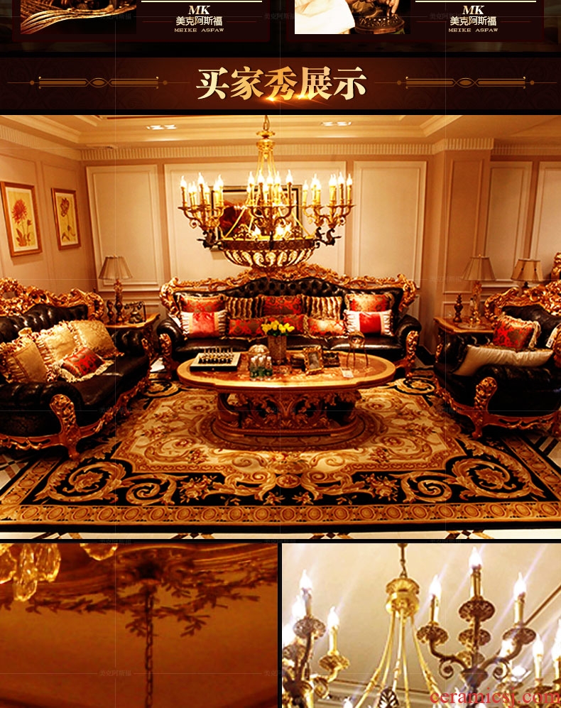 French chandelier European - style key-2 luxury living room bedroom villa garden restaurant creative full copper ceramic pendant lamps and lanterns