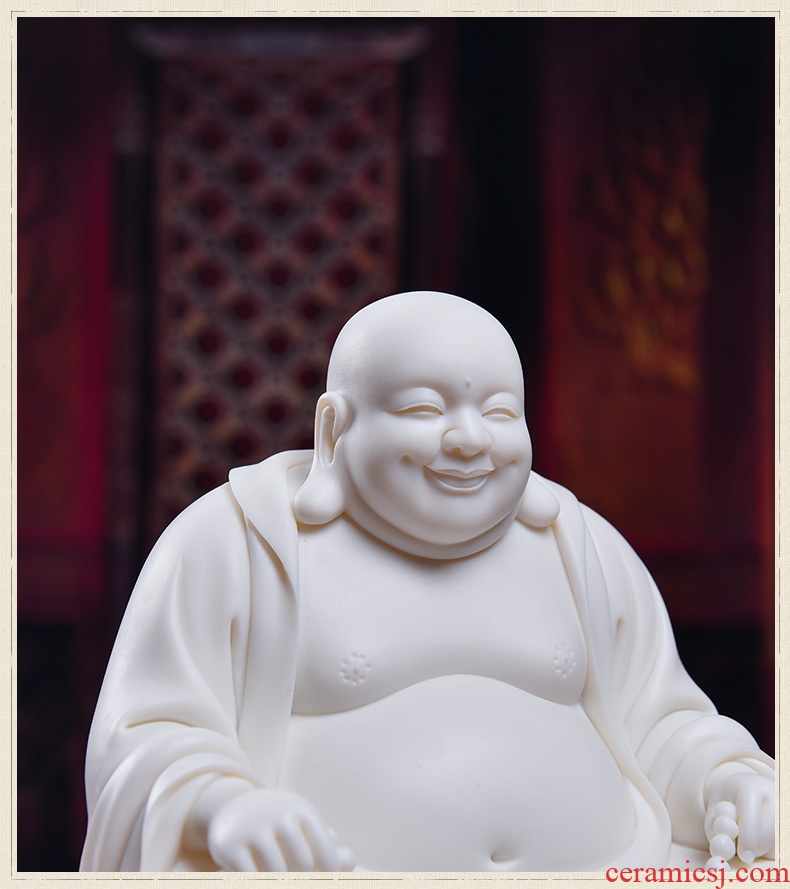 Oriental soil dehua white porcelain Lin Luyang master ceramic its art maitreya D01-504/sit down