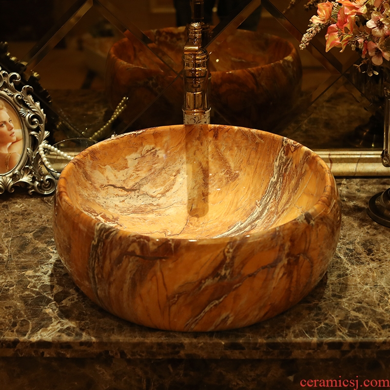 Jingdezhen ceramic stage basin art ou shifang marbled sink bathroom sinks