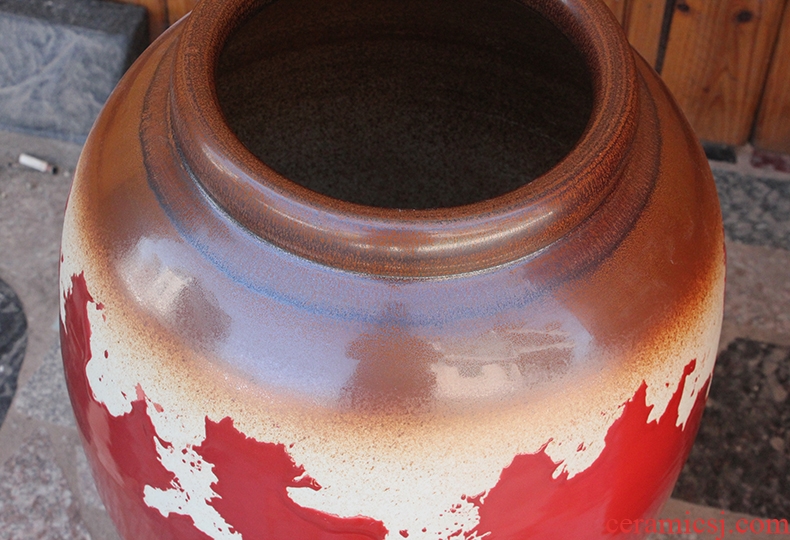 Jingdezhen ceramics colored enamel landing large gourd vases, feng shui living room home furnishing articles - 537094249074