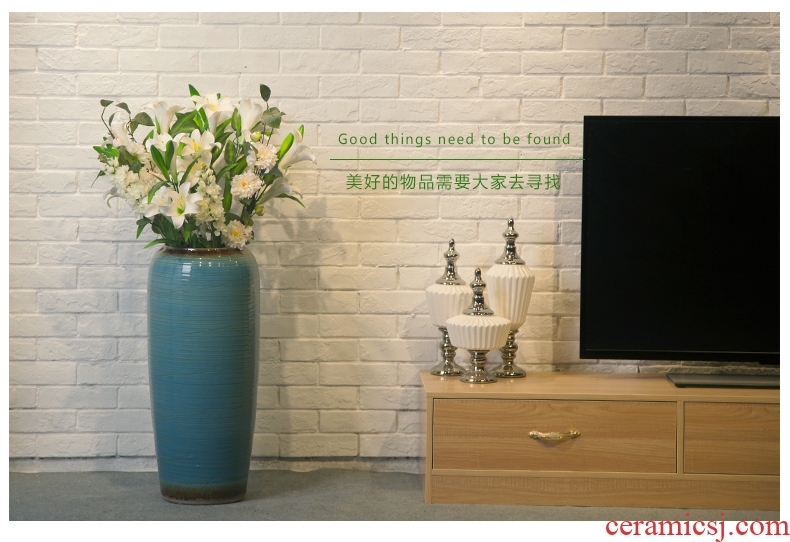 Jingdezhen ceramics of large vase furnishing articles sitting room hotel large new Chinese style household adornment TV ark - 548536998176