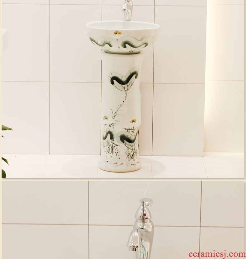 Basin of jingdezhen jingdezhen ceramic art pillar lavabo suits for one toilet water of the Basin that wash a face