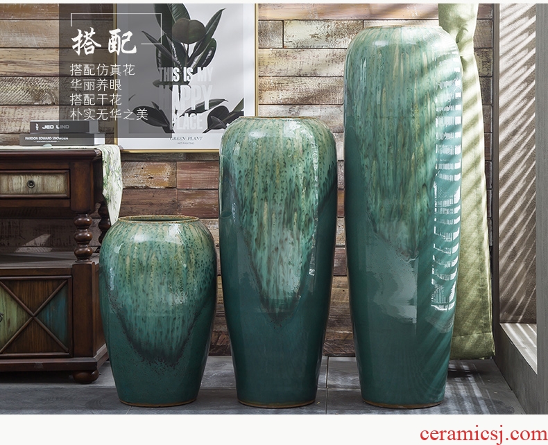 Large vases, jingdezhen ceramic I and contracted Europe type Nordic furnishing articles villa living room window flower arrangement suits for - 570898271755