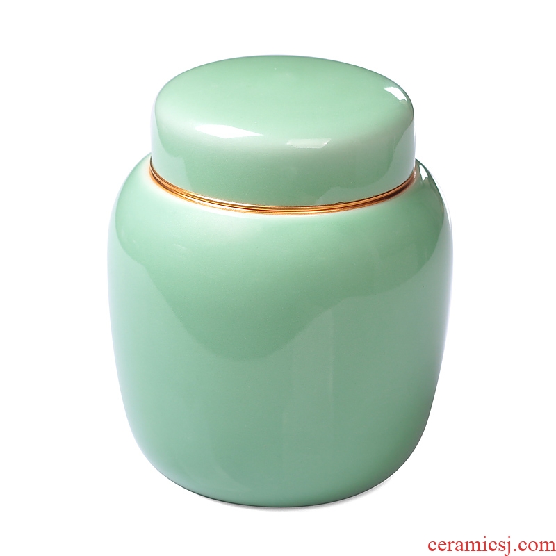 Ceramic seal caddy fixings longquan celadon portable storage POTS household receives tea set porcelain pot store receives the tao