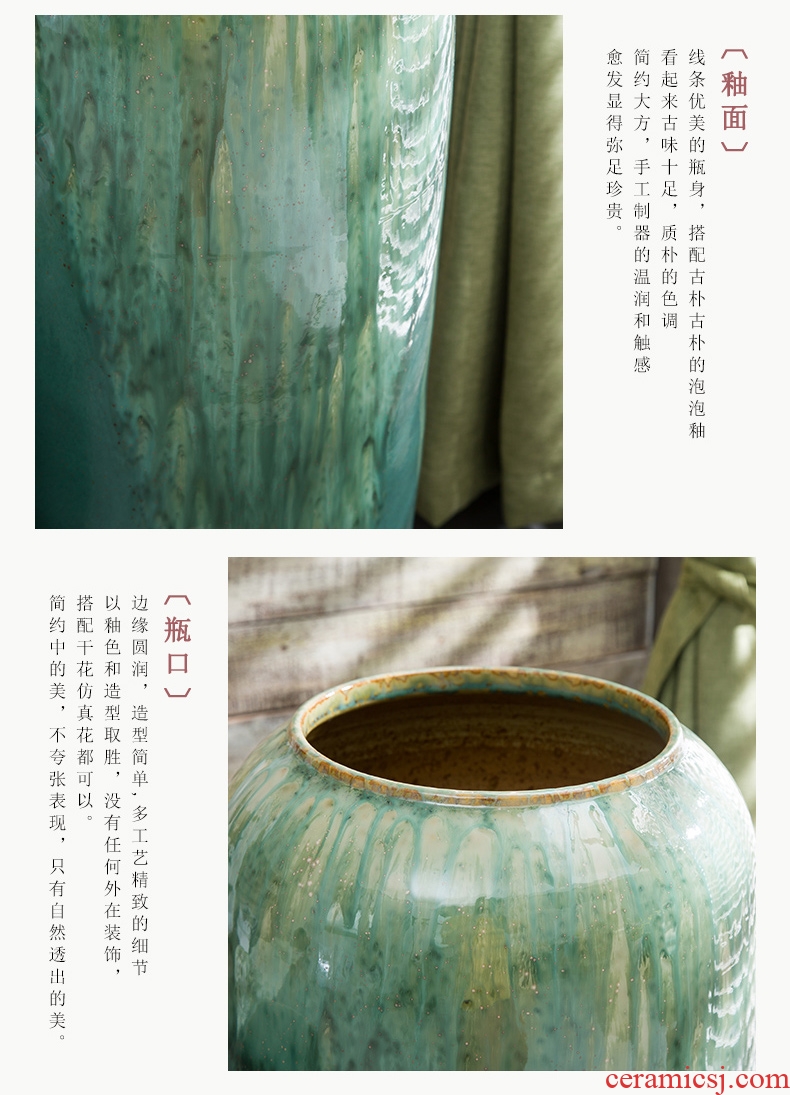 Jingdezhen ceramic vase of large sitting room dry flower decoration flower arranging furnishing articles of Chinese style restoring ancient ways pottery porcelain pot - 570898271755