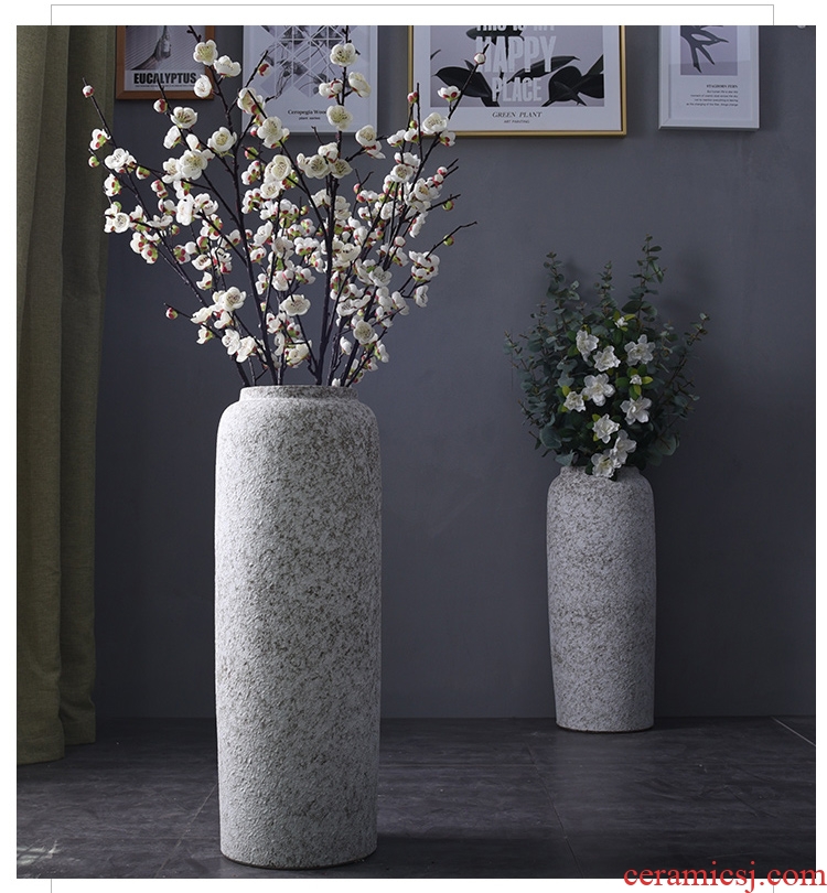 Hand draw name plum blossom put lotus 80 cm high landing big vase of porcelain of jingdezhen ceramics sitting room adornment is placed - 563981437970